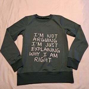 Lilicloth women's size Medium green sweatshirt, Euc